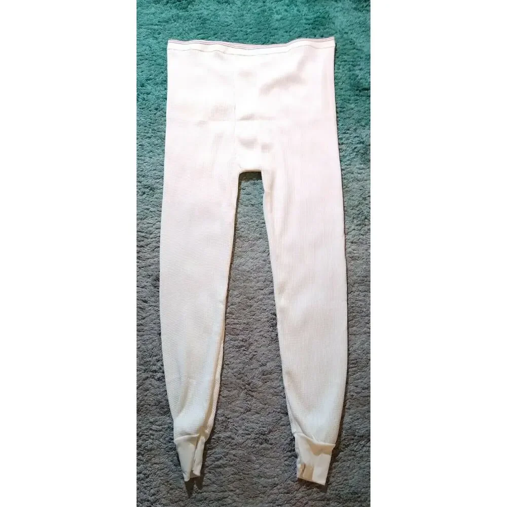 Vintage Unbranded Long Underwear Pants 50/50 Mens 5XL 58-60 USA Red White Blue